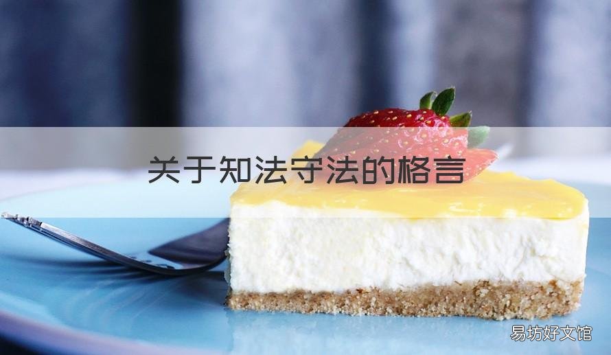 关于知法守法的格言 知法守法短句