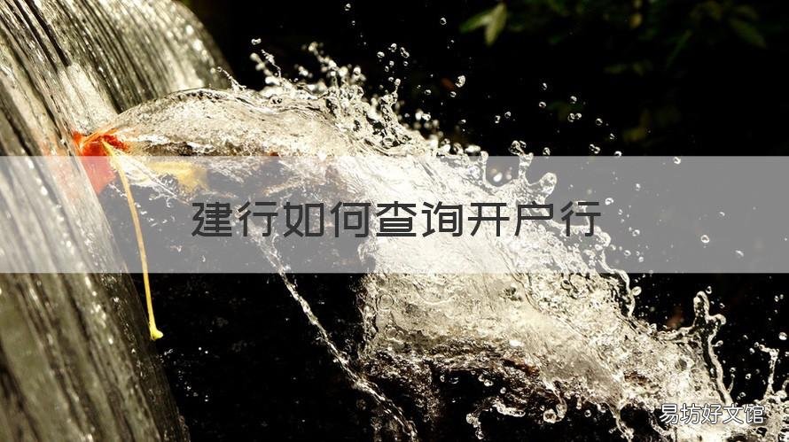 建行如何查询开户行 建行如何查询开户行信息
