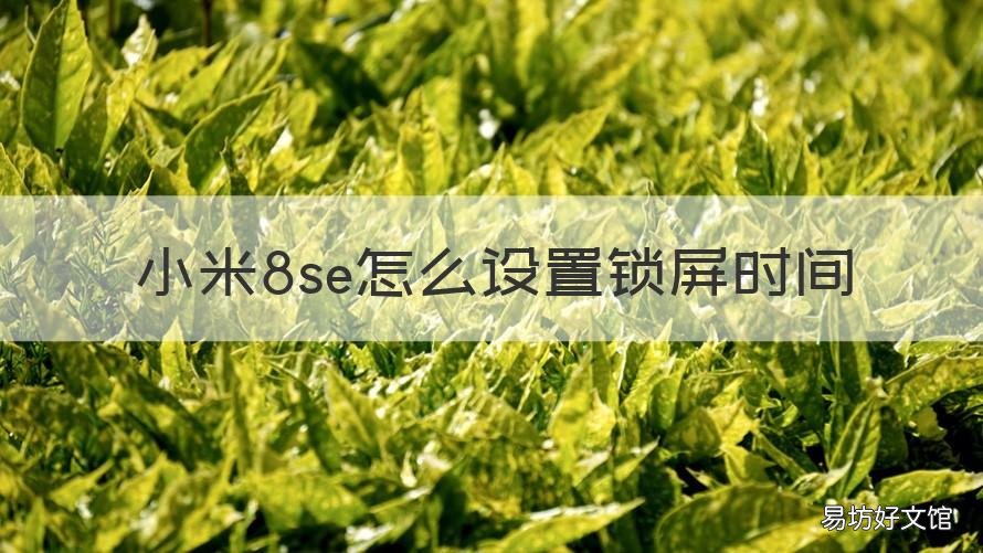 小米8se怎么设置锁屏时间 小米8屏幕锁屏时间怎么调