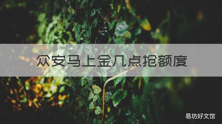 众安马上金几点抢额度 众安马上金放款未成功