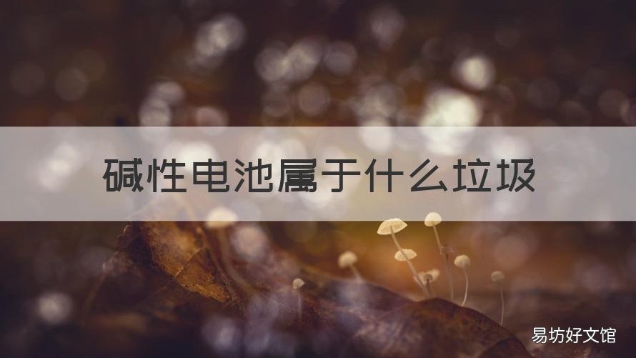 碱性电池属于什么垃圾 碱性电池是什么垃圾