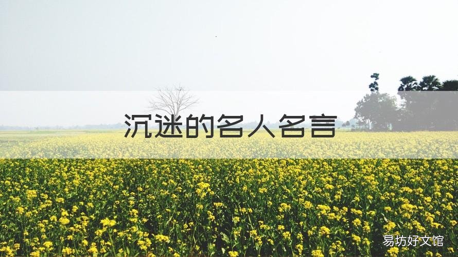 沉迷的名人名言 沉迷游戏的名人名言