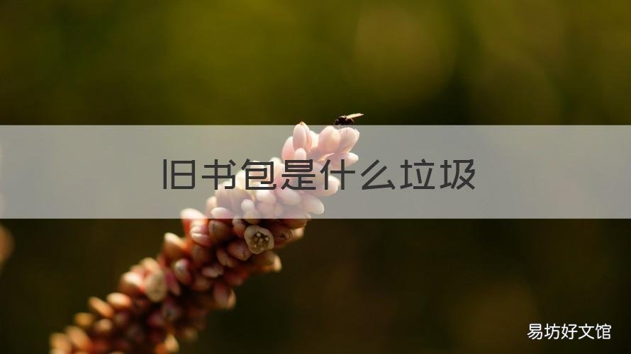 旧书包是什么垃圾 旧书包可以用来干嘛