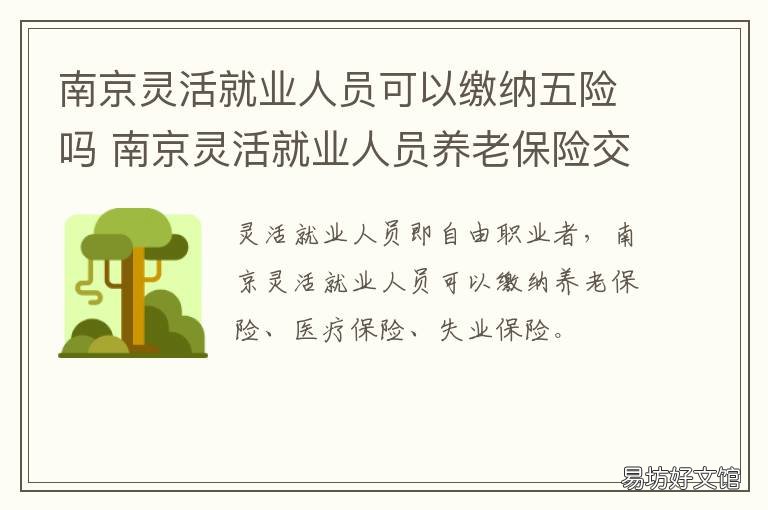 南京灵活就业人员可以缴纳五险吗 南京灵活就业人员可以申领住房补贴吗