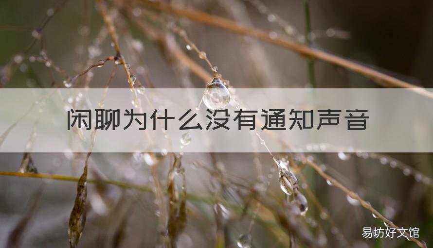 闲聊为什么没有通知声音 来信息没声音