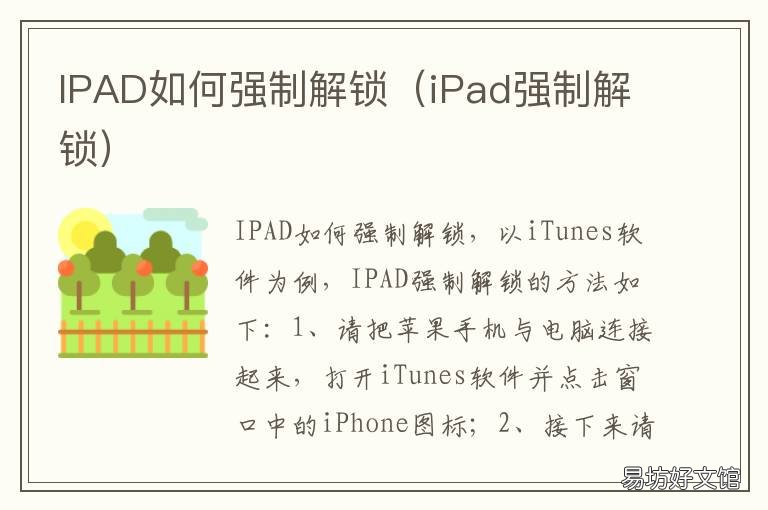 IPAD如何强制解锁 苹果iPad激活锁怎么强行解