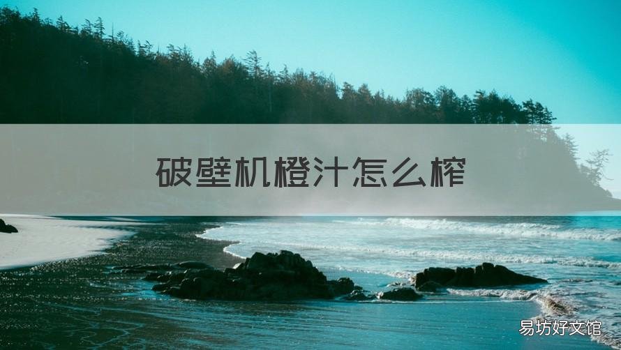 破壁机橙汁怎么榨 破壁机橙汁怎么榨才好喝
