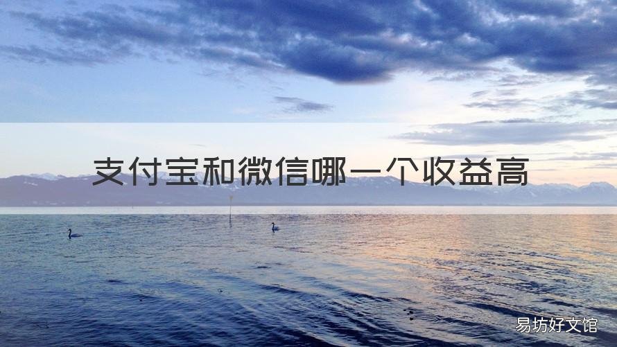 支付宝和微信哪一个收益高 支付宝和微信哪一个收益高一点