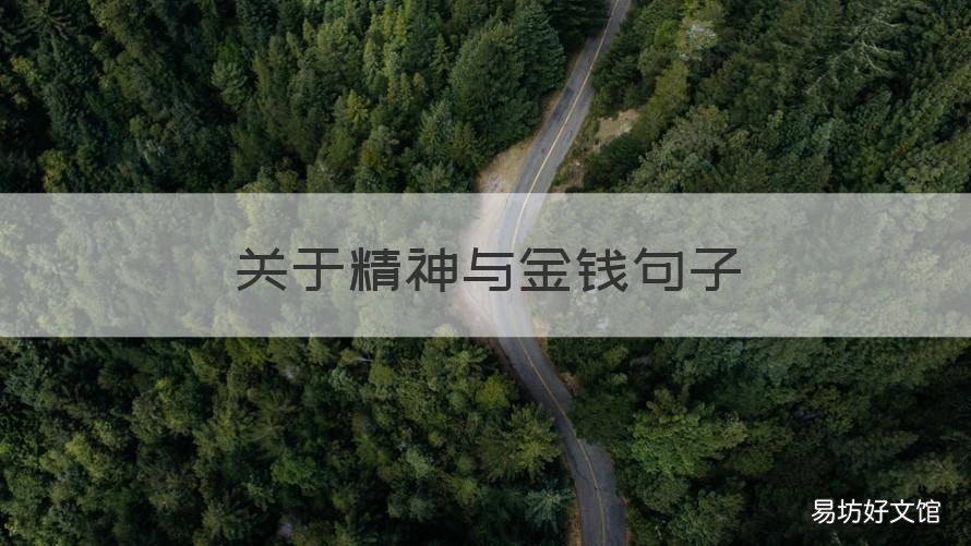 关于精神与金钱句子 金钱很重要的句子