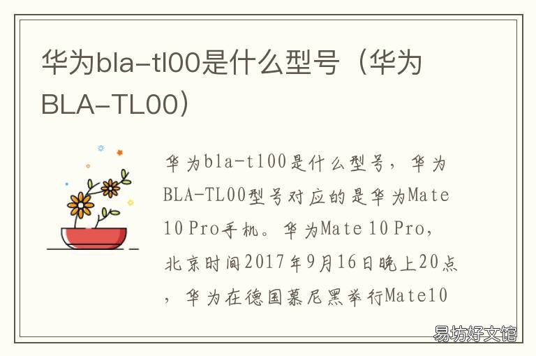 华为bla-tl00是什么型号