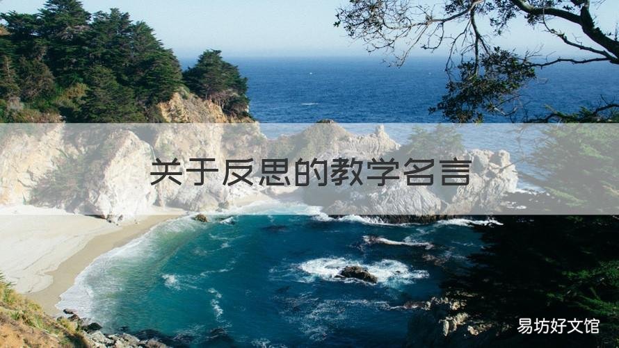 关于反思的教学名言 教师要不断反思名言