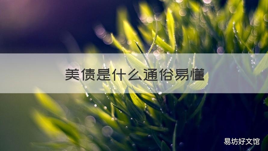 美债是什么通俗易懂