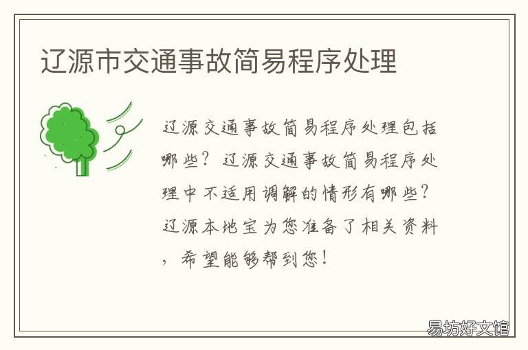 辽源市交通事故简易程序处理