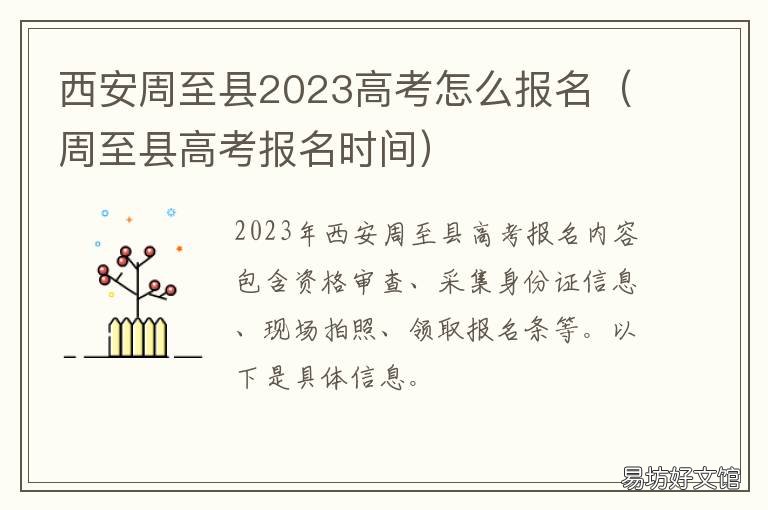 西安周至县2023高考怎么报名 2021年陕西省西安市高考报名时间