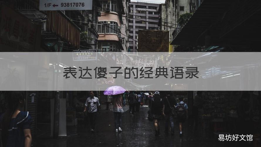 表达傻子的经典语录 表达傻子的经典语录图片