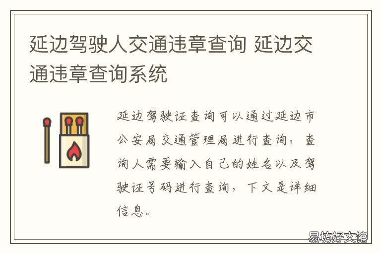延边驾驶人交通违章查询