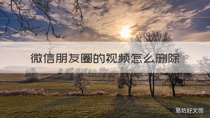 微信朋友圈的视频怎么删除 微信朋友圈的视频怎么删除掉