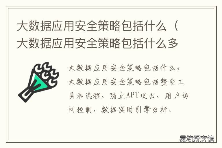 大数据应用安全策略包括什么 大数据应用安全策略包括哪些
