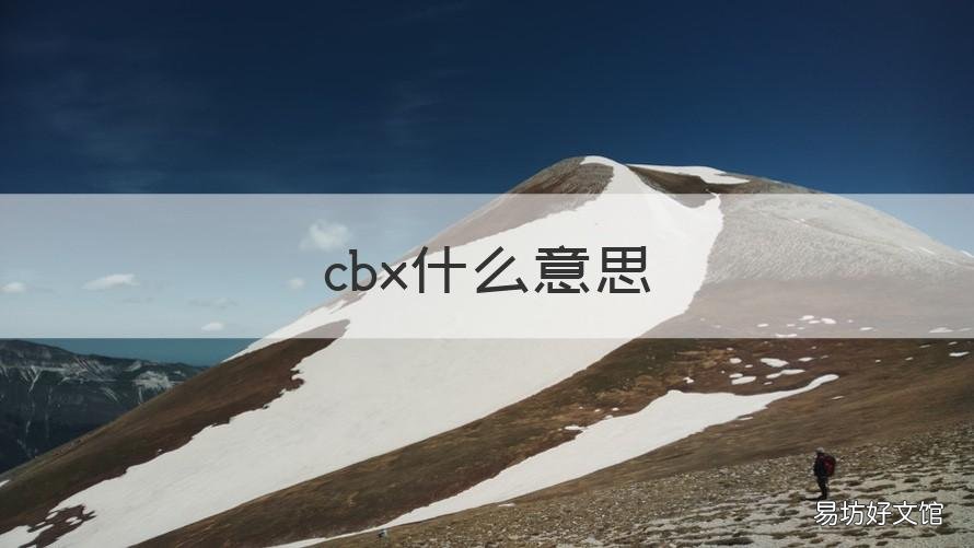 cbx什么意思 cbx是什么意思网友