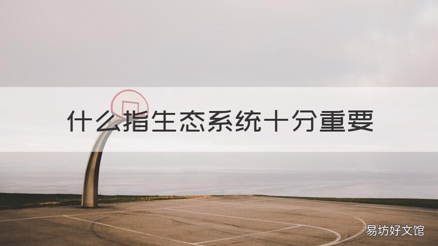 什么指生态系统十分重要