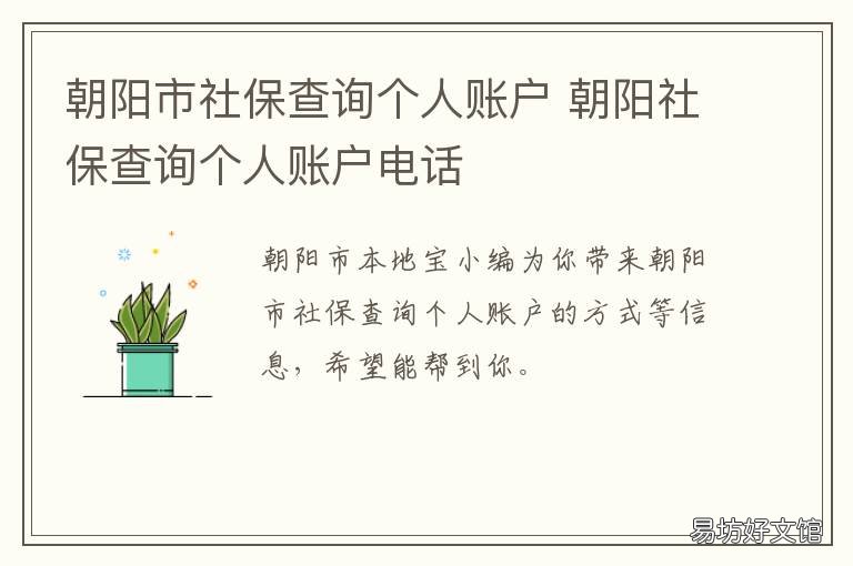 朝阳市社保查询个人账户 朝阳市社保查询个人账户余额