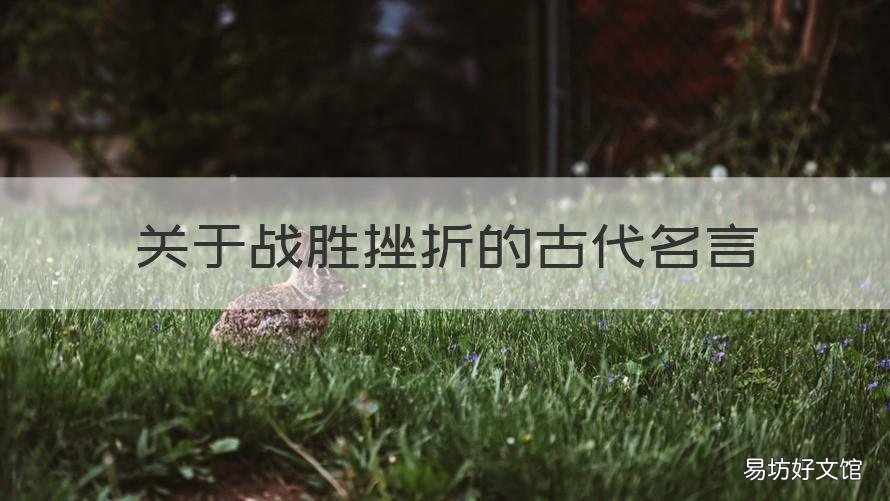 关于战胜挫折的古代名言 关于战胜挫折的古代名言名句