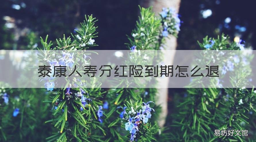 泰康人寿分红险到期怎么退 泰康人寿分红险可以退保吗