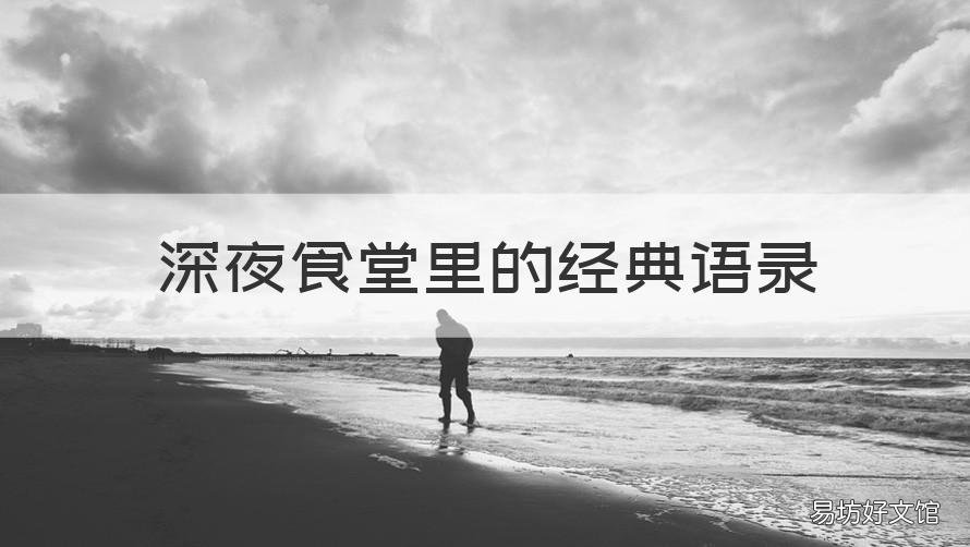 深夜食堂里的经典语录 中国深夜食堂经典语录