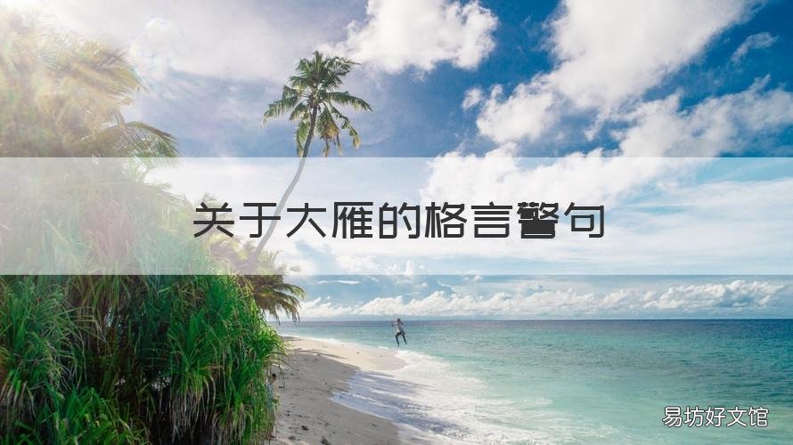 关于大雁的格言警句 有关大雁的句子