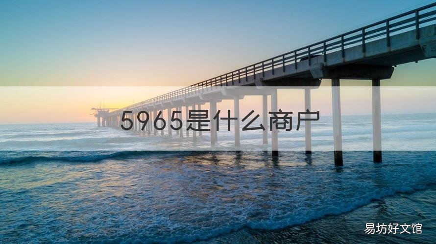 5965是什么商户 5945是什么商户