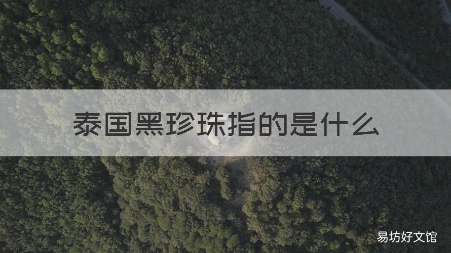 泰国黑珍珠指的是什么 泰国黑珍珠和白珍珠