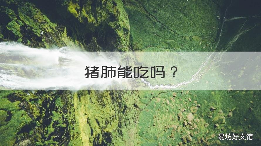 猪肺能吃吗 孕妇猪肺能吃吗