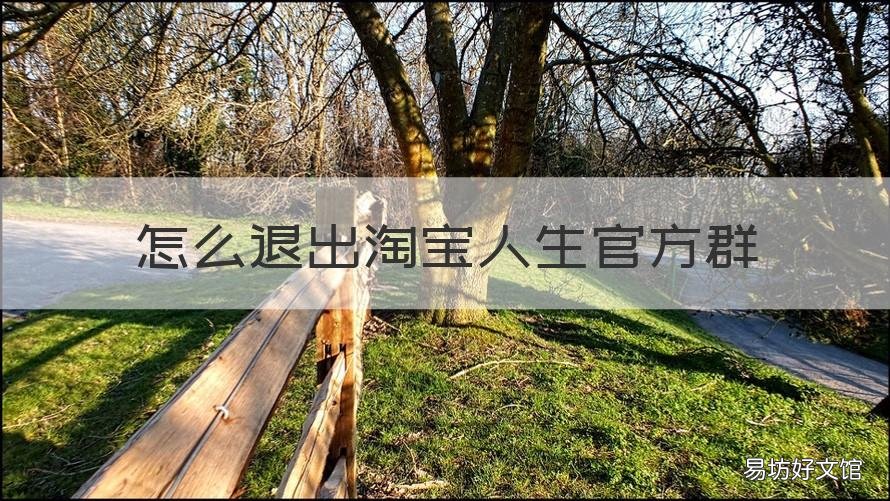 怎么退出淘宝人生官方群 怎么退出淘宝人生官方群组