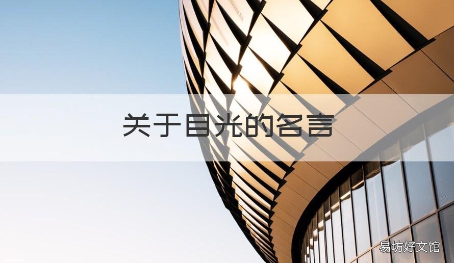 关于目光的名言 关于目光的名言佳句