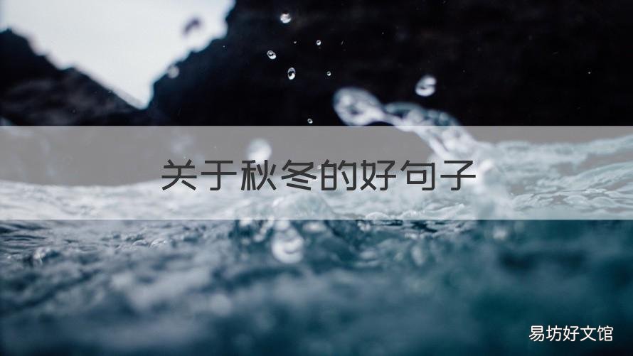 关于秋冬的好句子 秋冬的句子短句