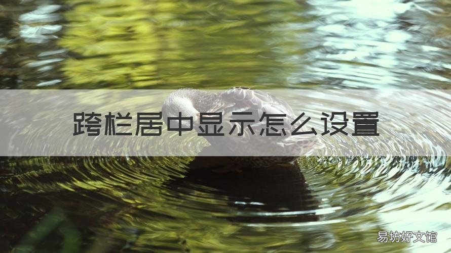 跨栏居中显示怎么设置 如何跨栏居中显示