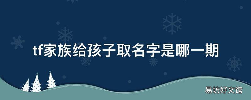 tf家族给孩子取名字是哪一期