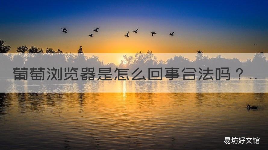 葡萄浏览器是怎么回事合法吗 葡萄浏览器是真是假