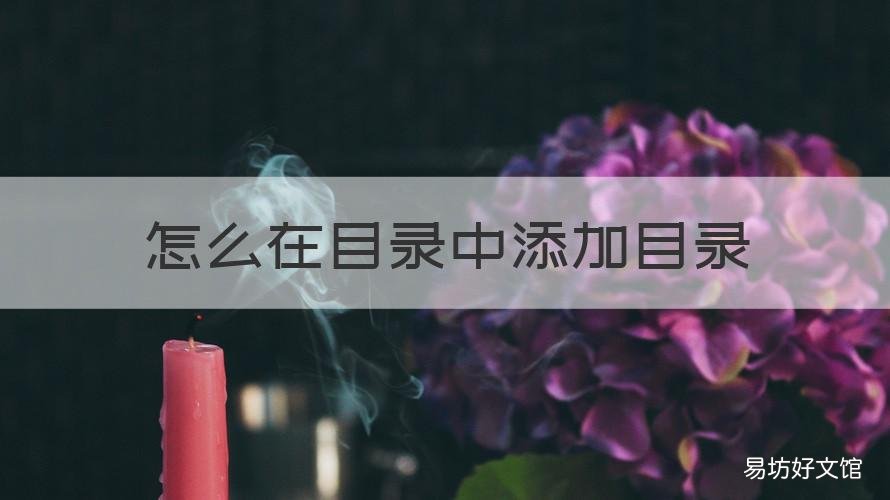 怎么在目录中添加目录 如何添加目录