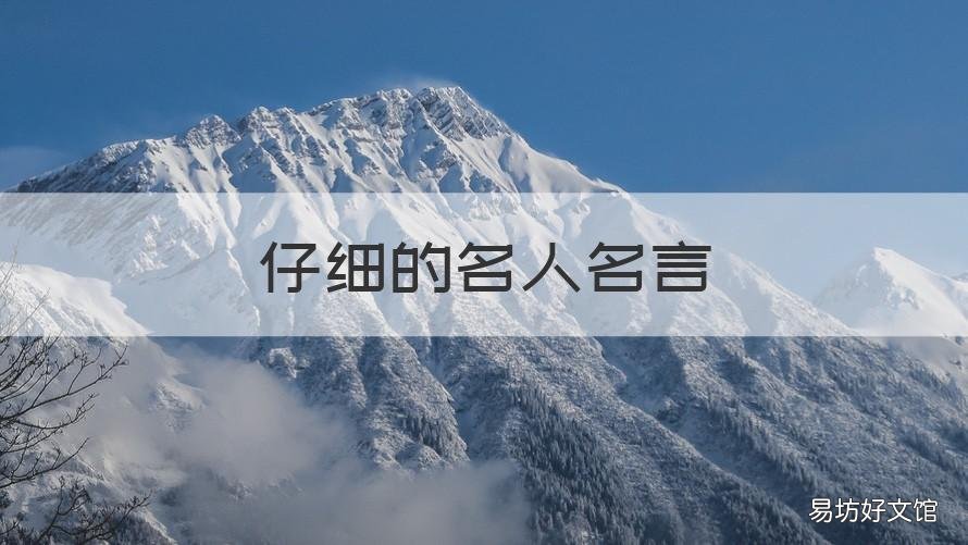 仔细的名人名言 关于仔细的名人名言