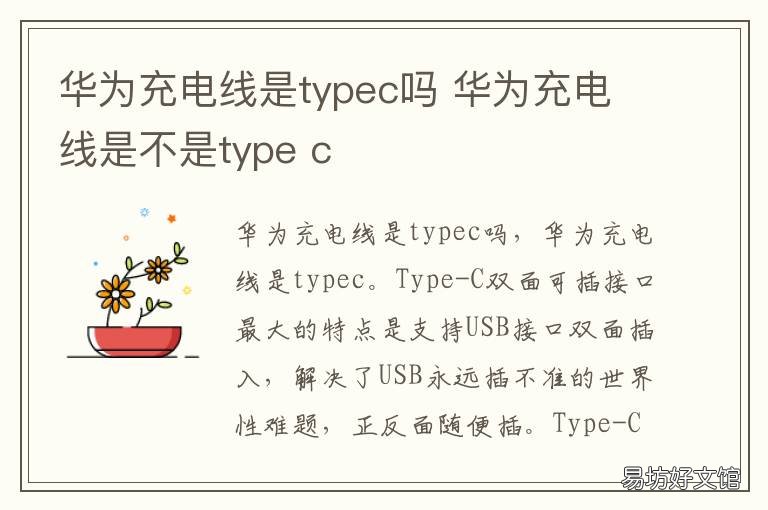 华为充电线是typec吗
