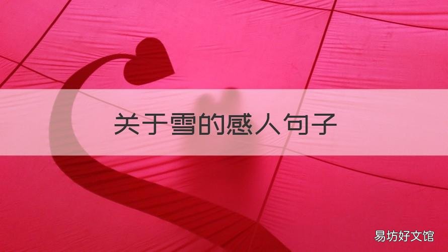 关于雪的感人句子 关于对雪的感悟的唯美句子段落