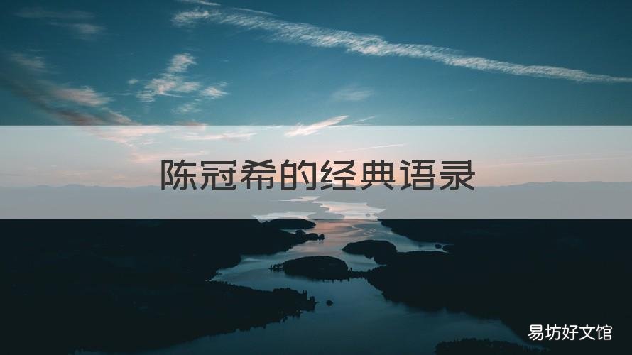 陈冠希的经典语录