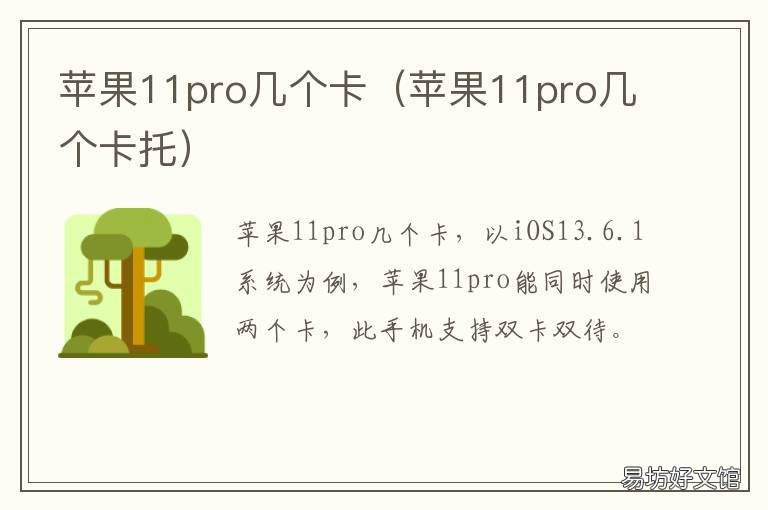 苹果11pro几个卡 苹果11pro能上几个卡