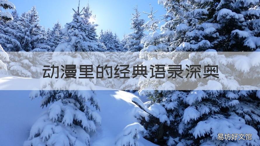 动漫里的经典语录深奥 各个动漫的经典语录