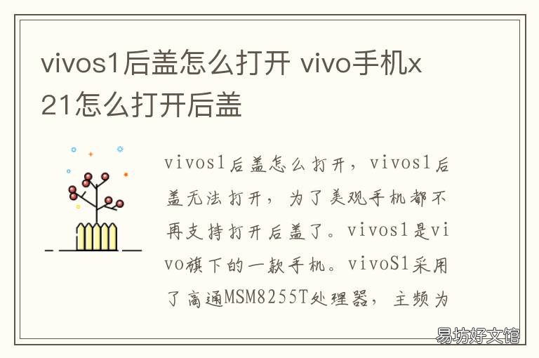 vivos1后盖怎么打开 vivos1手机怎么拆开后盖板