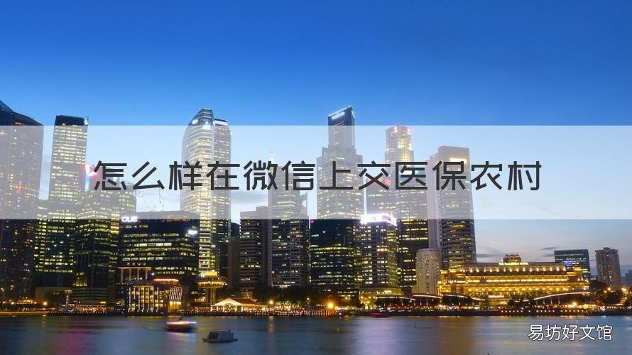 怎么样在微信上交医保农村 怎么样在微信上交医保农村社保