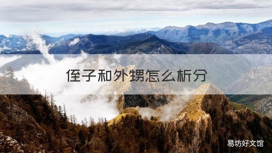 侄子和外甥怎么析分 怎么区别外甥和侄子
