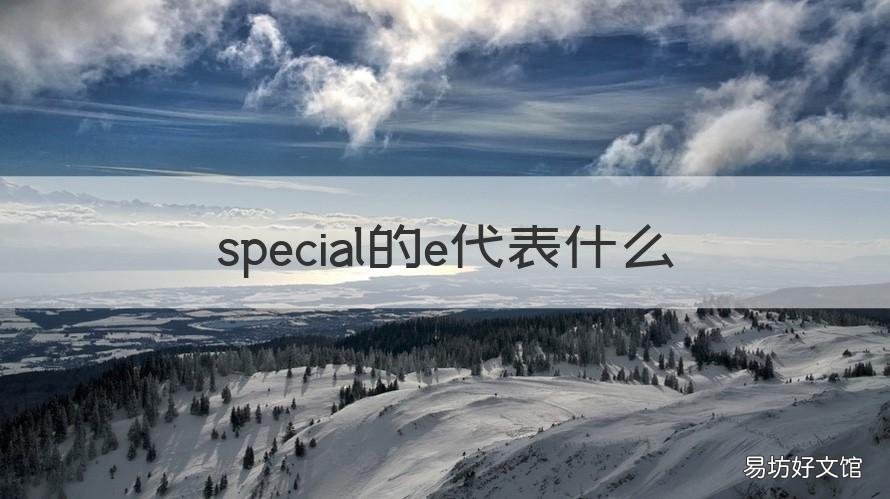 special的e代表什么 speciale是什么意思