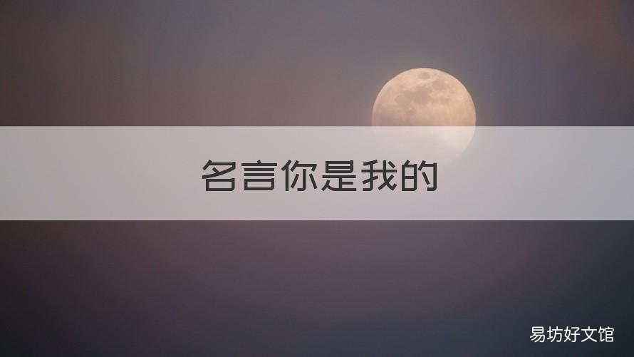 名言你是我的 你是谁的名言